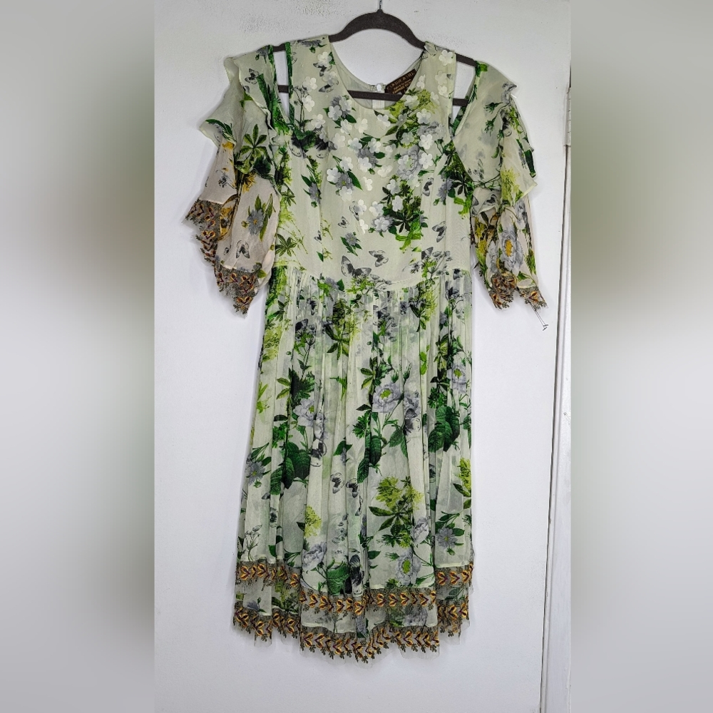 Anthropologie Petra Ruffled Open-Shoulder Dress by Varun Bahl - Picture 5 of 7